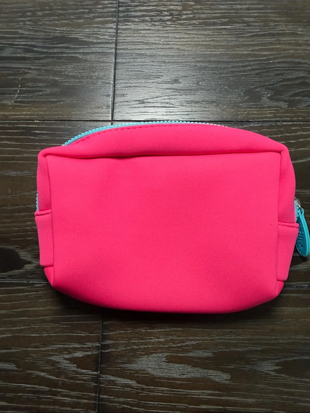 Bright Pink Cosmetic Pouch Aqua Zipper Tula brand neoprene durable toiletries